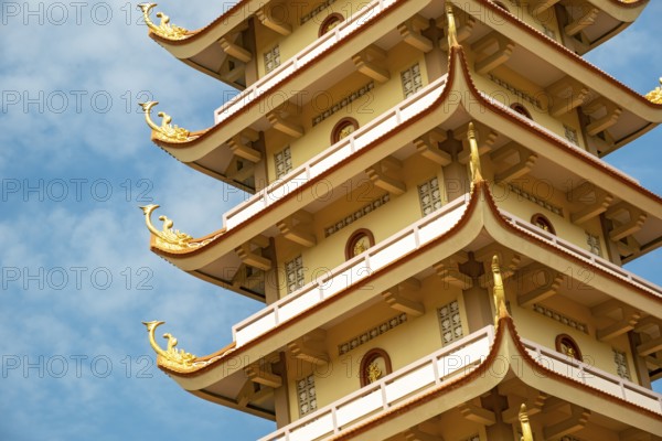 7-story Pagoda at Vinh Trang Temple, My Tho, Mekong Delta, Vietnam, Asia