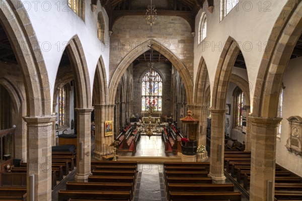Interior of the Lancaster Priory or Priory Church of St Mary in Lancaster, Lancashire, England,