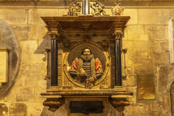 Memorial to John Jones Alderman in Gloucester Cathedral, England, Great Britain