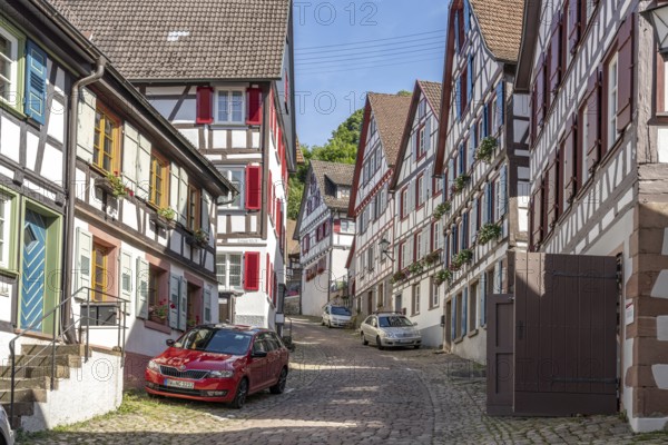 Half-timbered houses in the old town of Schiltach, Black Forest, Baden-Württemberg, Germany, Europe
