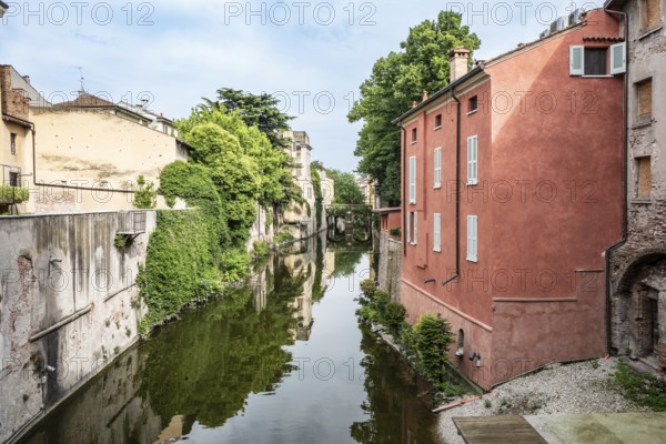 Canal in the historic city centre, Mantua, Italy, Europe