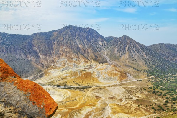 Nisyros volcano view, Nisyros Island, Dodecanese Islands, Greece, Europe