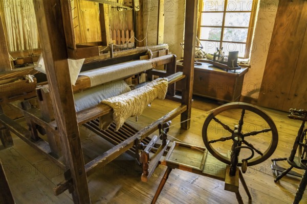 Loom in the Black Forest Open-Air Museum Vogtsbauernhof, Black Forest, Gutach, Baden-Württemberg,