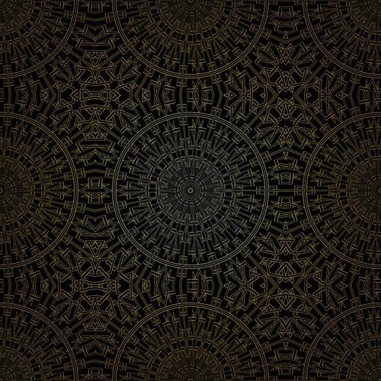 Geometric gold lace seamless pattern. Arabic tile lattice vector background.
