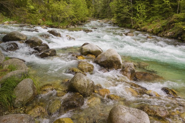 Fast flowing water, River Bela near Prbylina, Slovakia, Europe