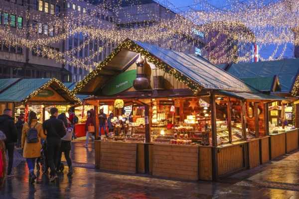 Essen, North Rhine-Westphalia, Germany - Christmas market in Essen in times of the corona pandemic