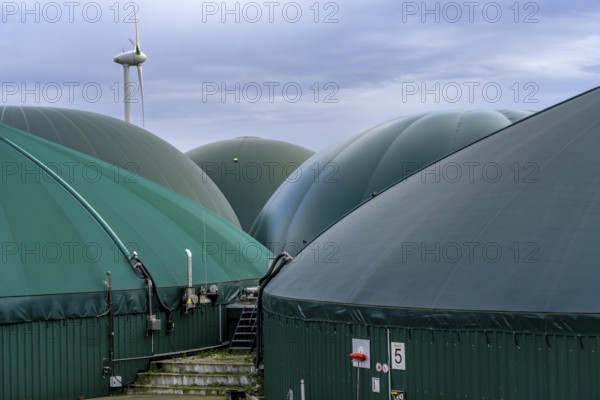 Biogas plant, the gas is produced from various biomass, including waste from the food industry, the