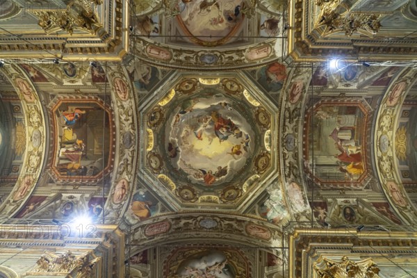 Ceiling painting in the Basilica of San Biagio in Finalborgo, Finale Ligure, Riviera di Ponente,