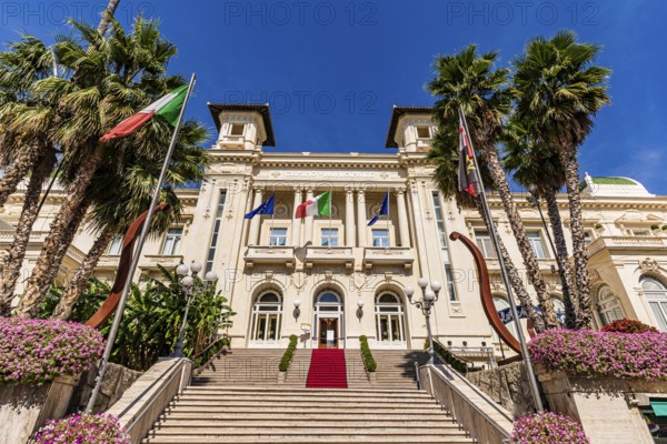 Exterior view of the casino, historic casino in Sanremo, San Remo, Imperia, Liguria, Italy, Europe