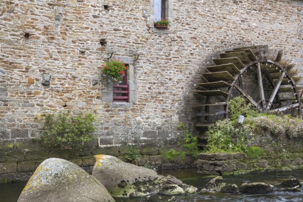 Detail of a watermill in Pont-Aven. The village is known for the artists who worked there like