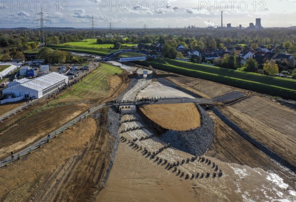 Dinslaken, Voerde, North Rhine-Westphalia, Germany, Inauguration of the new Emscher estuary into