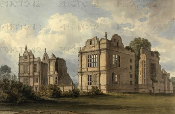 South East View of the Ruins of Moreton Corbet Castle, Shropshire, England, digitally restored