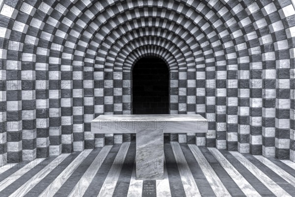 Chiesa di San Giovanni Battista, interior view, architect Mario Botta, Mogno, near Fusio,