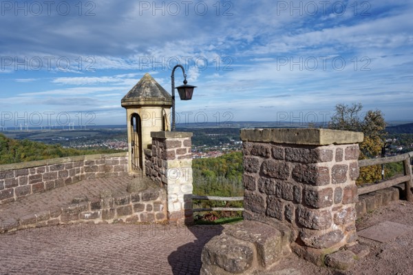 View from Wartburg Castle. The castle near Eisenach, in the north-western Thuringian Forest, was