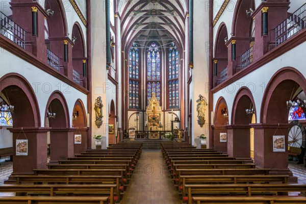 Interior of the Catholic Church of Our Lady in Koblenz, Rhineland-Palatinate, Germany, Europe