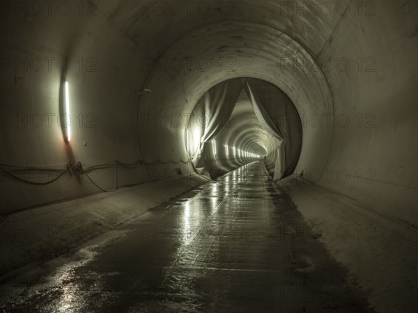 Completed tunnel section in construction lot H41, Brenner Base Tunnel, Zenzendorf, Tyrol, Austria,