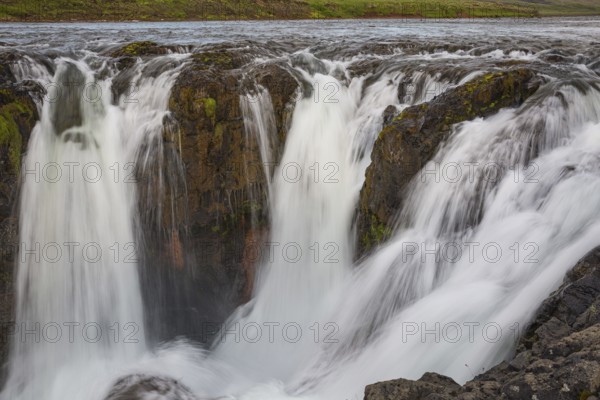 The Kolufossar waterfalls of the river Vididalsa consists of 3 falls the upper fall Efrifoss, in