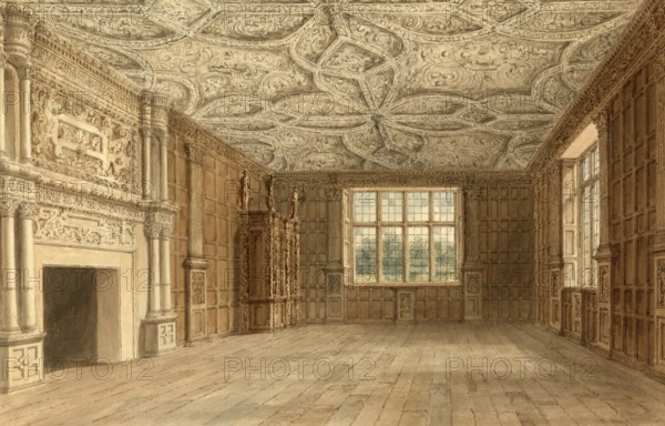 Interior view of the Drawing Room, Stockton House, Wiltshire, England, digitally restored