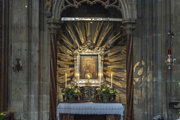 Altar of the miraculous image of Maria Pócs or Pötsch in the interior of St Stephen's Cathedral in
