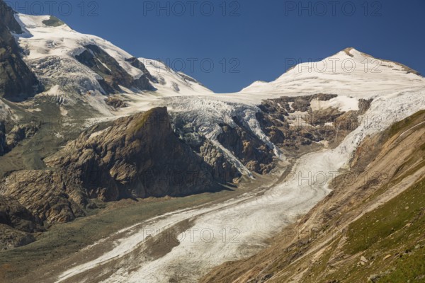 View from the Kaiser Franz-Josef Höhe on the Grossglockner High Alpine Road to the Pasterze glacier