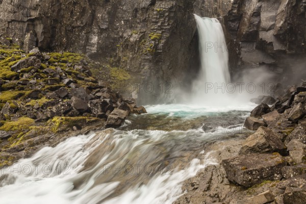 Folaldafoss Waterfall, Berufkordur, Eastfjords, East Region Austurland, Iceland, Europe