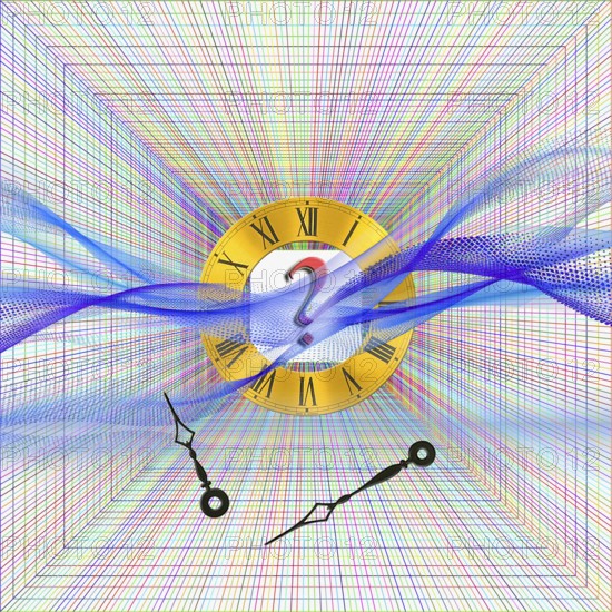 Symbolic image, time, clock, search for lost time, course of the year, mysticism, experience time,