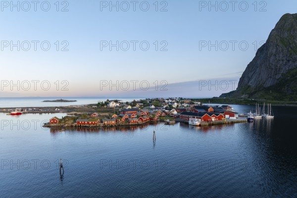 Rorbuer cabins in the village of Reine, Reinefjord, Lofoten, Norway, Europe