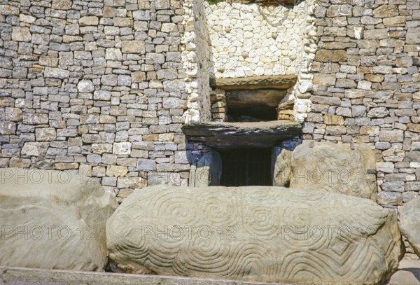 Reconstruction of the Neolithic passage tomb at Newgrange, County Meath, Republic of Ireland, c.
