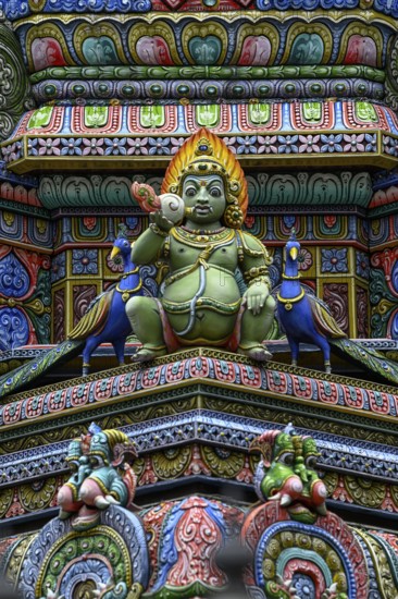 Detail of the facade of the Sri Maha Mariamman Temple, Hindu temple, Silom Road, Bangkok, Thailand,