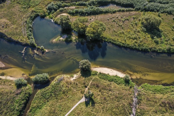 Datteln, North Rhine-Westphalia, Germany - Lippe, river and floodplain development of the Lippe