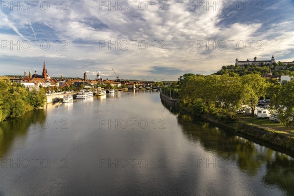 The River Main, Marienberg Fortress and the Old Town of Würzburg, Bavaria, Germany, Europe