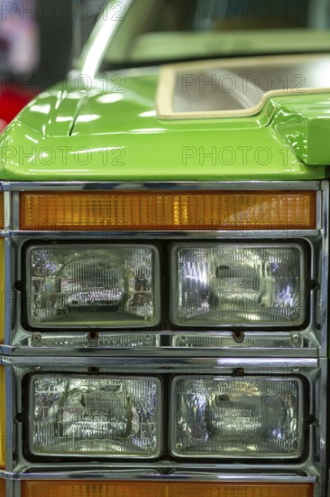 Detroit, Michigan USA - 10 January 2025 - A detail of the modified version of a Ford Crown Victoria