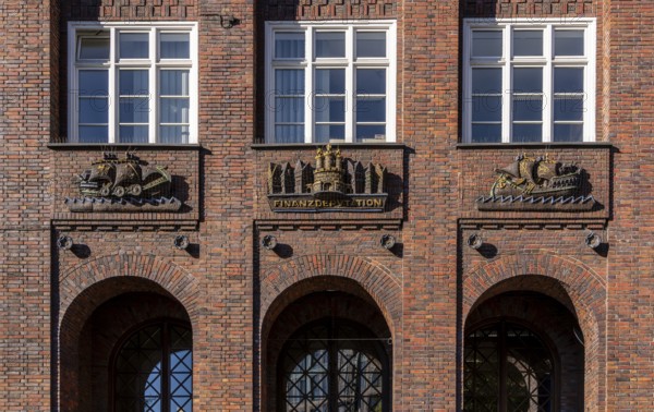 Historic façade of the Finance Directorate on Gänsemarkt, Hamburg, Germany, Europe
