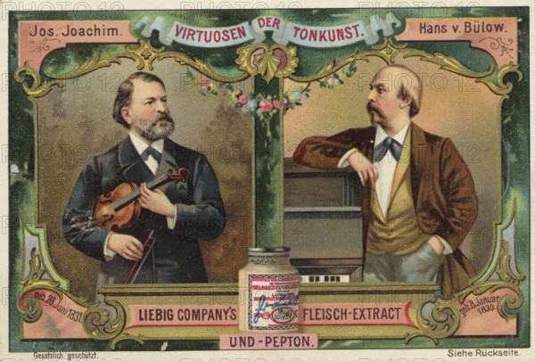 Picture series Virtuosen der Tonkunst, Jos Joachim and Hans von Bülow, Liebig picture, digitally