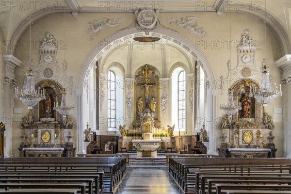 Interior of the Catholic parish church Church of Our Dear Lady in Waldshut-Tiengen,