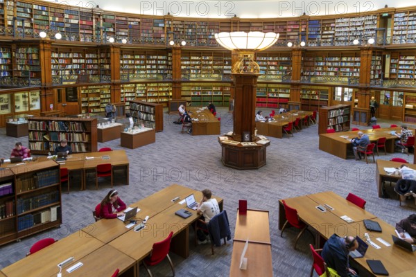 Historic circular Picton Reading Room inside Liverpool Central library, city of Liverpool, England,