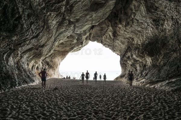 Cave and beach, Cala Luna, Gulf of Orosei National Park, Parco Nazionale del Gennargentu e del
