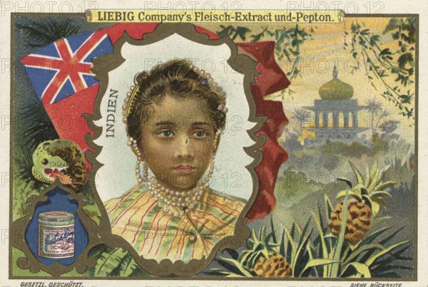 Series Children from Foreign Lands, India, Liebig picture, digitally restored reproduction of a