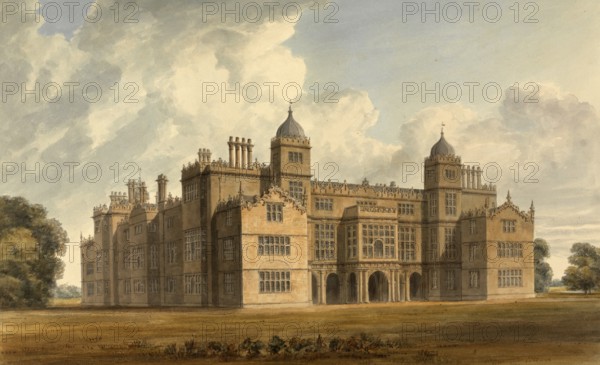 South West View of Charlton House, Wiltshire, the Seat of the Earl of Suffolk, England, digitally