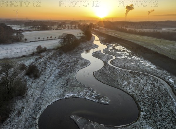 Recklinghausen, Castrop-Rauxel, North Rhine-Westphalia, Germany, winter landscape, EMSCHERLAND