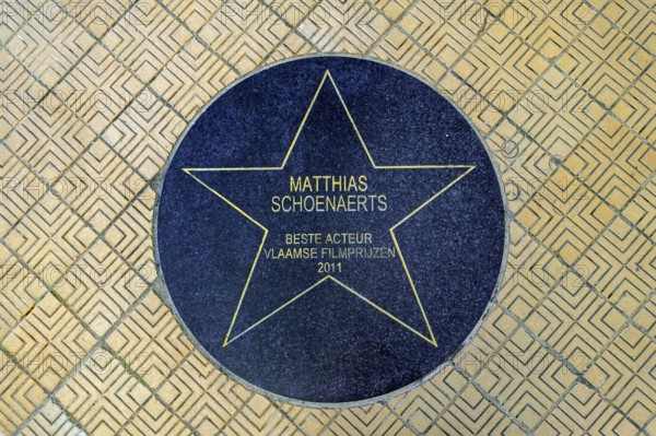 Star of Flemish actor Matthias Schoenaerts on the Walk of Fame along promenade at the Royal