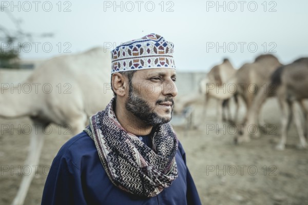 Camel breeder Said Shafari, Dhofar, Oman, Asia