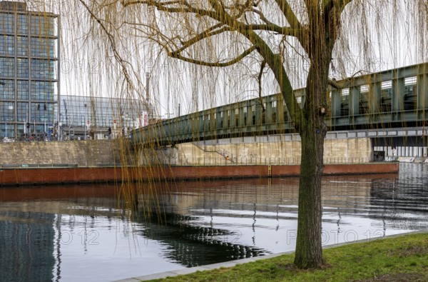 Gustav Heinemann Bridge in rainy weather, Berlin, Germany, Europe
