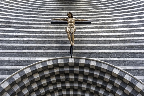 Chiesa di San Giovanni Battista, interior view, architect Mario Botta, Mogno, near Fusio,