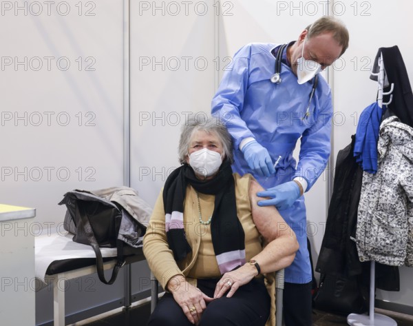 Essen, North Rhine-Westphalia, Germany - Vaccination start at the Corona Vaccination Centre Essen,