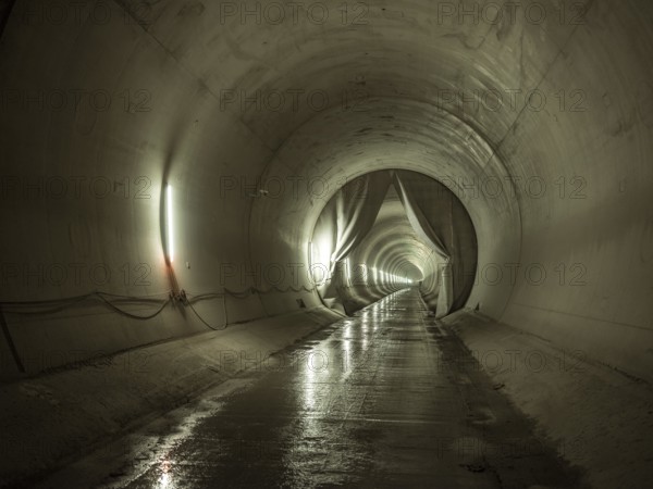 Completed tunnel section in construction lot H41, Brenner Base Tunnel, Zenzendorf, Tyrol, Austria,