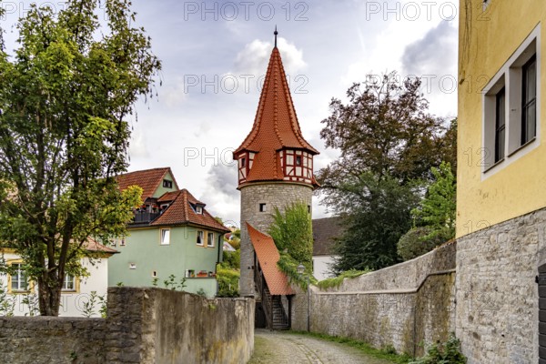 Tower of the town wall Flurerturm in Marktbreit, Lower Franconia, Bavaria, Germany, Europe