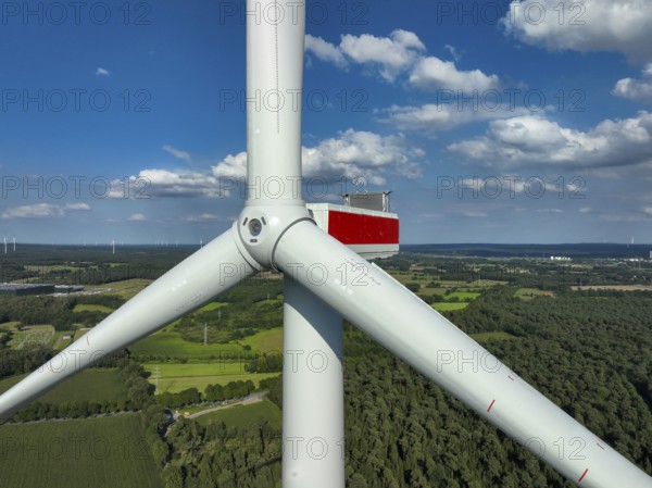 Dorsten, North Rhine-Westphalia, Germany, new construction of a wind turbine. Wind farm Große