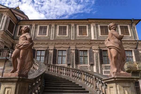 Dam in front of Favorite Palace in Rastatt, Baden-Württemberg, Germany, Europe