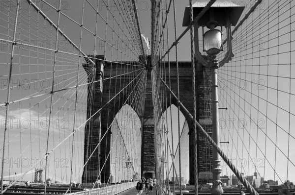 Brooklyn Bridge, opened in 1883, New York City, USA, North America
